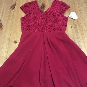 Red lace dress